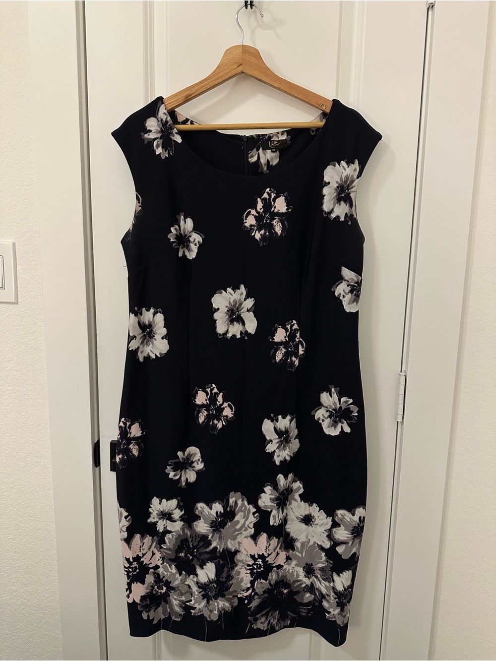 Black Floral Midi Dress - Sleek Women’s Sheath